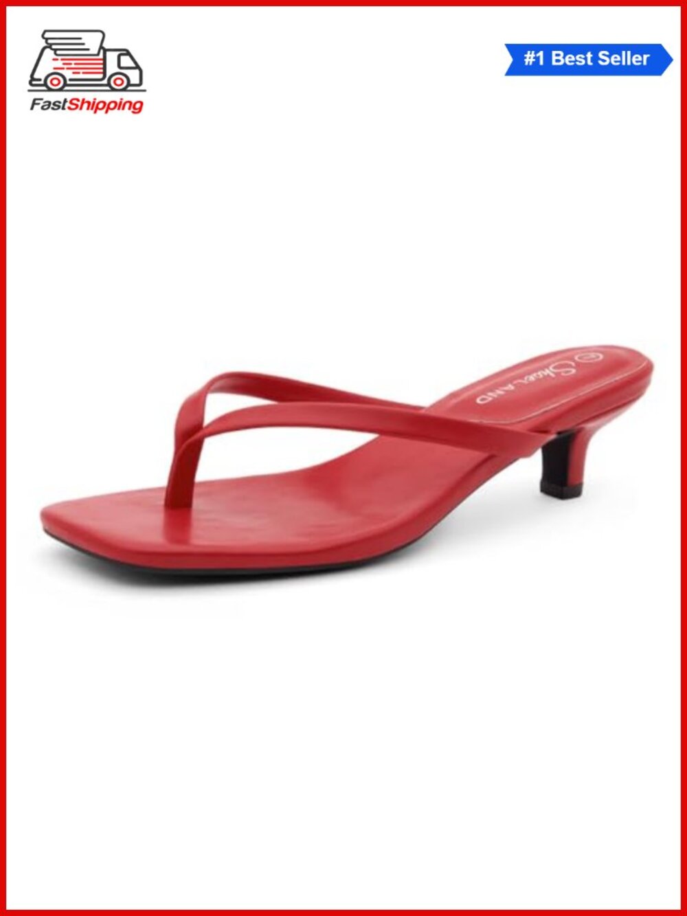 Kitten Heel Square Open Toe Flip Flop Sandals Slip On Dressy Summer Heels